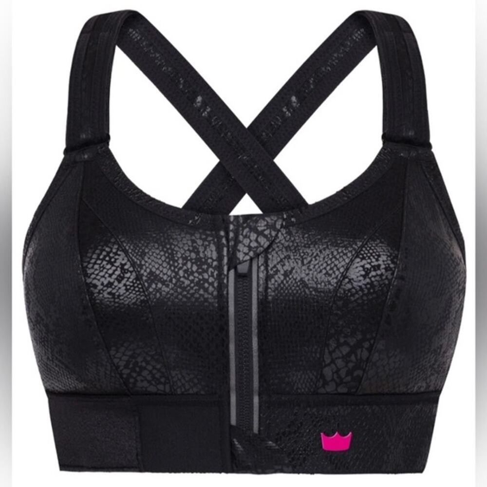 NWT SHEFIT XS Snakeskin Black Sports Bra